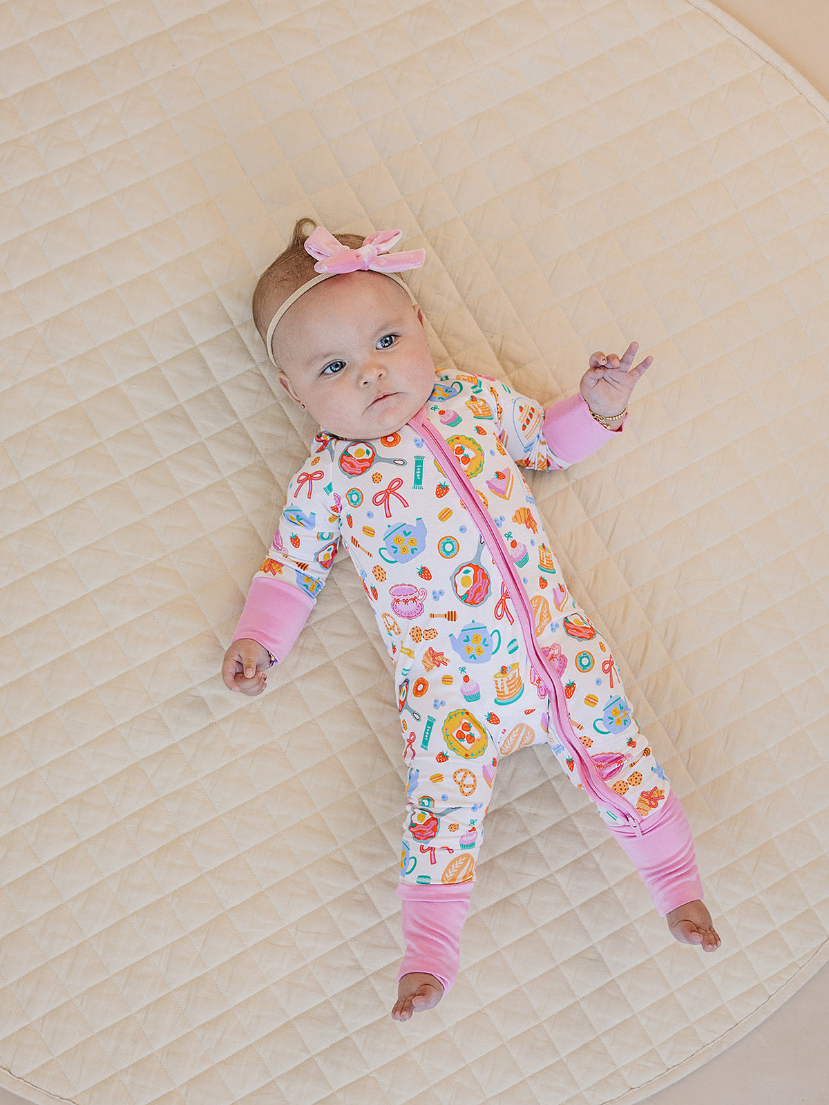 Bamboo Zip Romper | Breakfast Whimsy