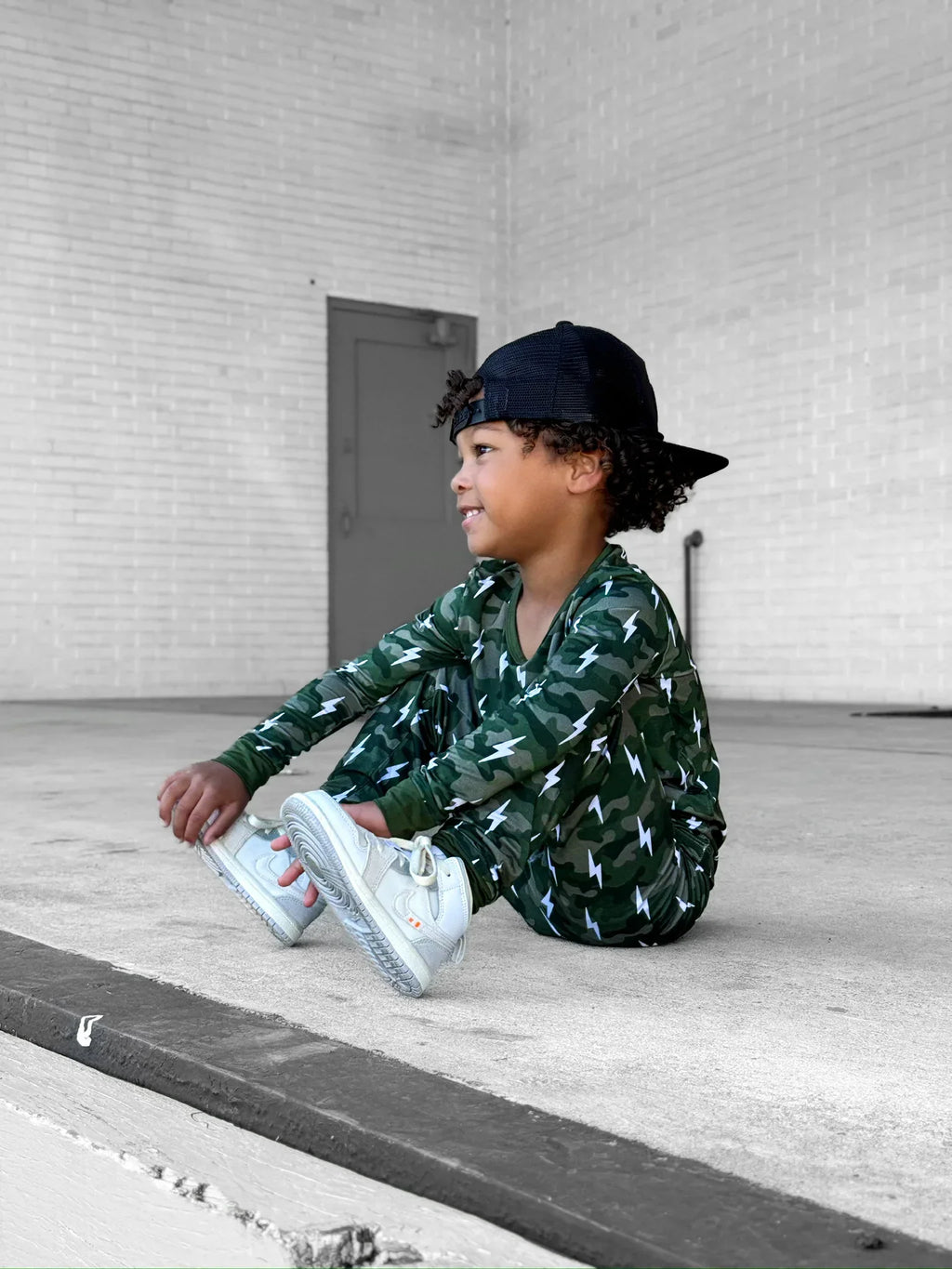 Bamboo Two Piece Set | Green Camo Bolts